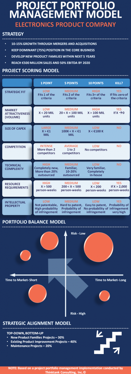 Infographic - Project Portfolio Management Model - Electronics Product Company